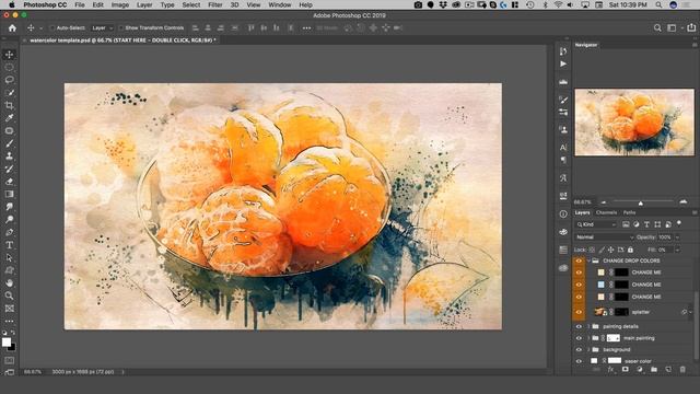Watercolor Photoshop Template: How to Use It смотреть онлайн