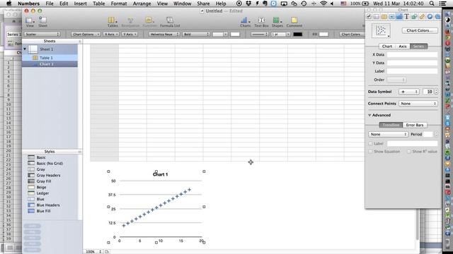Numbers: adding a trendline to your chart with an equation for the line of best fit смотреть онлайн