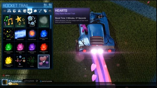 Rocket League: Very Rare 'Hearts' Rocket Trail! смотреть онлайн