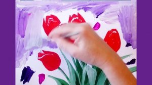 Рисуем тюльпаны к 8 марта