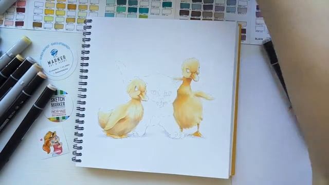 Рисуем котенка и утят маркерами SKETCHMARKERS | How to draw a KITTEN AND DUCKLINGS смотреть онлайн