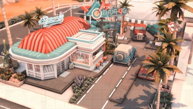 50's Diner + Drive in Cinema | No CC | The sims 4 | Stop motion Speed build | Retro Diner смотреть онлайн