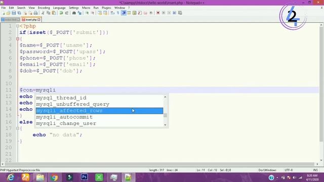 PHP Tutorial-11 | How to Insert Data MySQL Query in PHP | Tamil | M42 TECH смотреть онлайн