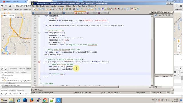 google map v3 : editable polyline and convert polyline to JSON смотреть онлайн