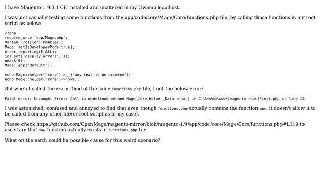 Magento: Strange behaviour of app/code/core/Mage/Core/functions.php file смотреть онлайн