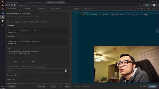 Leetcode 349 Intersection of Two Arrays смотреть онлайн