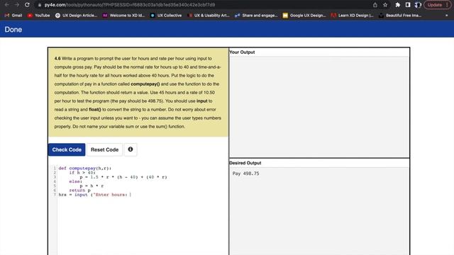 Python For Everybody Assignment 4.6 program solution | Computation of pay in a function computepay( смотреть онлайн