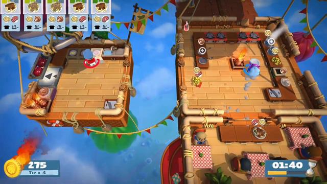 Overcooked 2 Level 2-3, 2 Players, 3 Stars смотреть онлайн