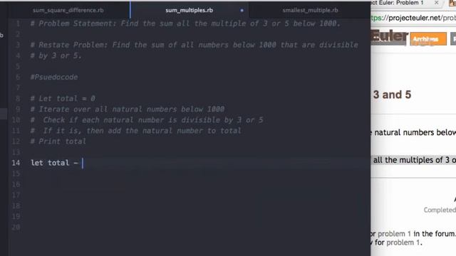 Project Euler: Problem 1 - Ruby смотреть онлайн