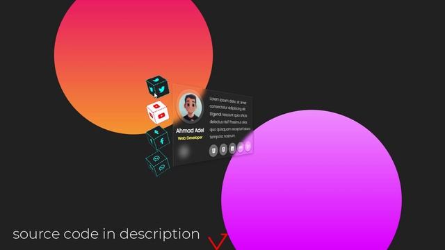 Awesome Profile Card with 3D Icons using HTML and CSS | without JS смотреть онлайн