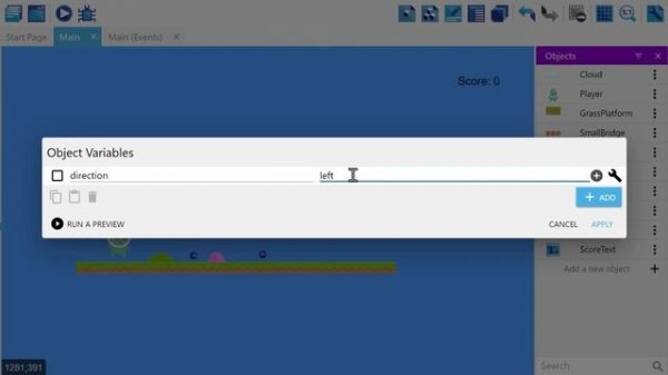 Variables - Intro Tutorial - GDevelop