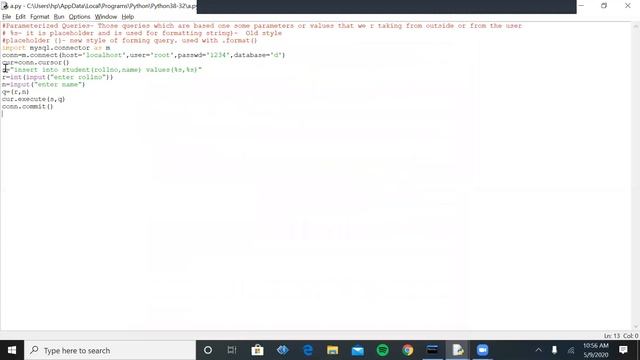 Advance Python Concept-Parameterised Query - Old Style forming query strings (%s) смотреть онлайн
