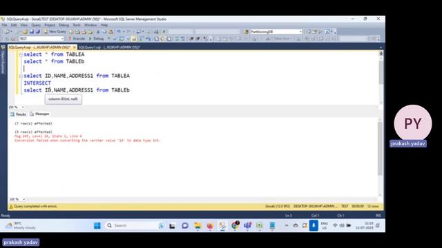 INTERSECT IN SQL | SQL Tutorial in Hindi -5 смотреть онлайн