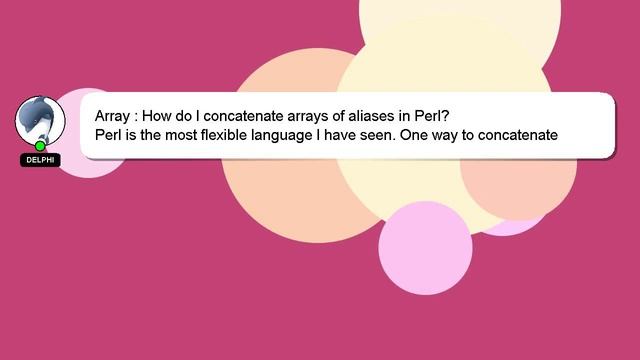 Array : How do I concatenate arrays of aliases in Perl? смотреть онлайн