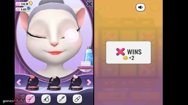 My Talking Cat Angela halloween VS Emma the Cat virtual pet. Android & iOS gameplay for kids смотреть онлайн