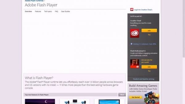 Установка и обновление flash player быстро и просто.
