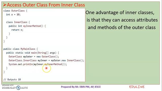 JAVA - MODULE 2 - TOPIC 24 - INNER CLASS & COMMAND LINE ARGUMENT смотреть онлайн