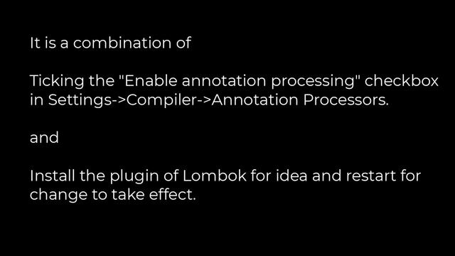 Java :Lombok added but getters and setters not recognized in Intellij IDEA(5solution) смотреть онлайн