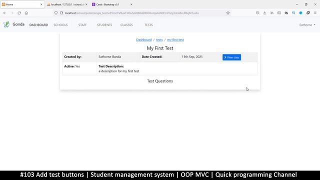 #103 Add test buttons | Student management system in PHP | OOP MVC | Quick programming tutorial смотреть онлайн