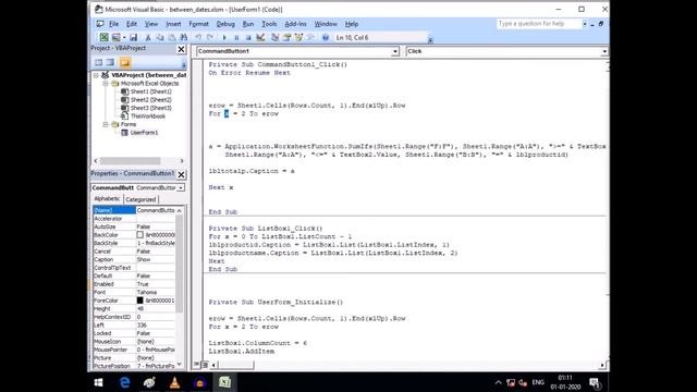 SUM Between Two Dates Excel VBA смотреть онлайн