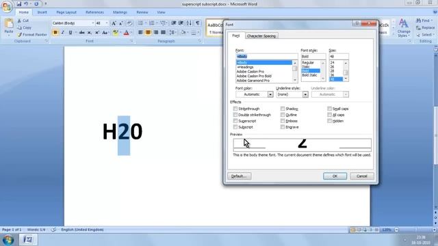 Superscript Subscript MS Word 2007 смотреть онлайн
