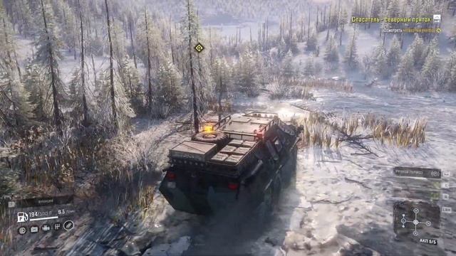 SnowRunner.Россия.Кольский полуостров.Ковдозеро.Спасатель - северный приток смотреть онлайн