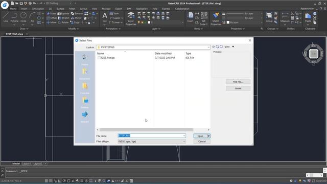 STEP&IGES Files Import in GstarCAD 2024 смотреть онлайн