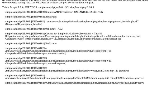 Drupal: Issues trying to understand and debug simplesamlphp error смотреть онлайн