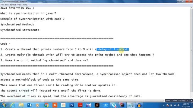 Java interview 101 : What is synchronization in java ? смотреть онлайн
