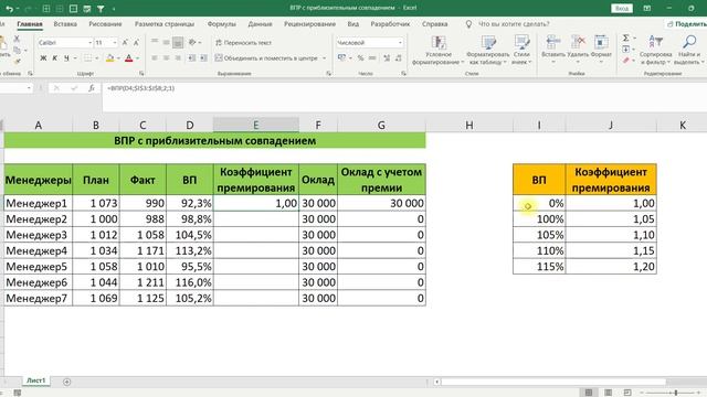 ВПР С ПРИБЛИЗИТЕЛЬНЫМ СОВПАДЕНИЕМ В EXCEL смотреть онлайн