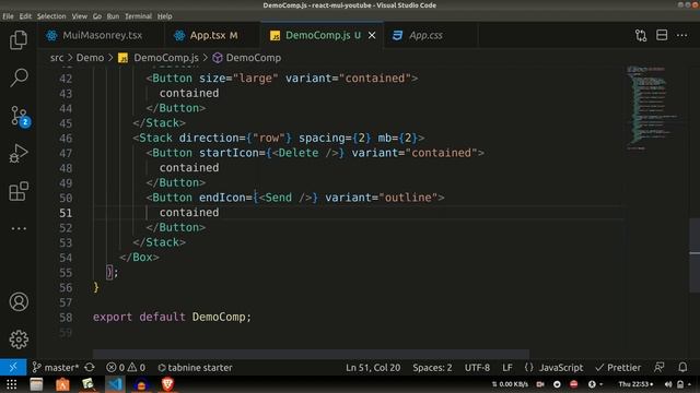 React Material UI #3 : Button Component - Variants and Properties смотреть онлайн