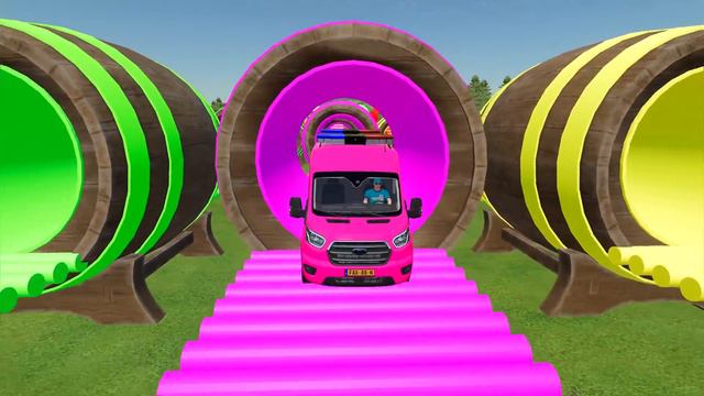 DELIVERING SWAT FORD, MINI SMART & BRONCO PICKUP WITH JOHN DEERE TRACTORS! Farming Simulator 22 смотреть онлайн
