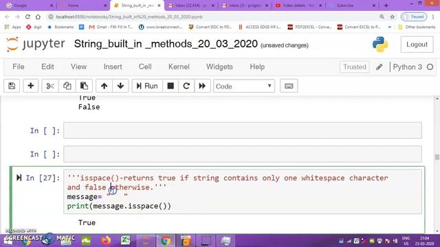 Built -in String methods Part-III смотреть онлайн