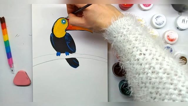 Как нарисовать тукана. смотреть онлайн