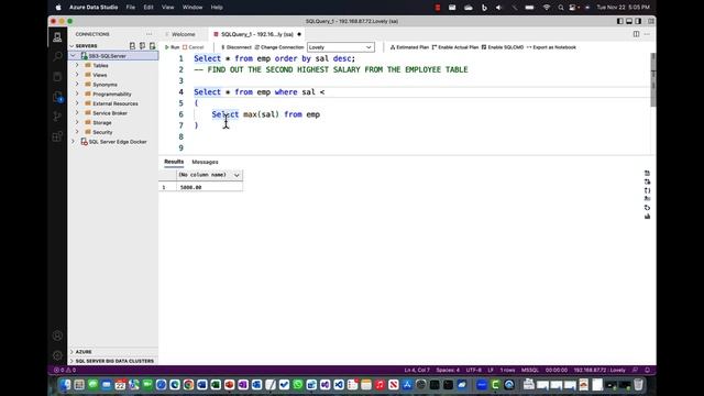 Finding Second Highest Salary | Second highest value in a Column - SQL Server смотреть онлайн