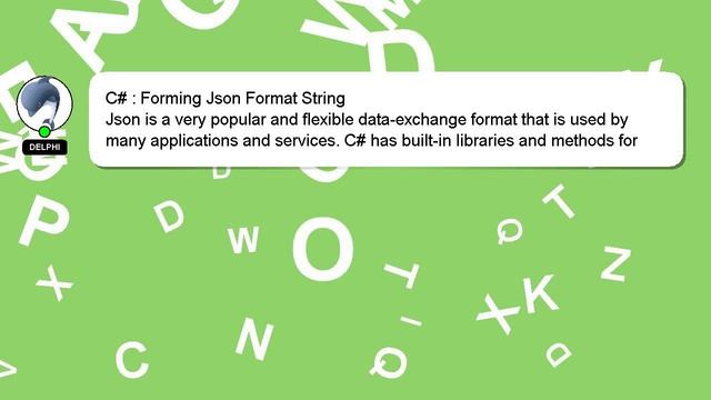 C# : Forming Json Format String смотреть онлайн