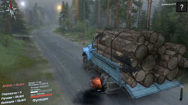 SpinTires. Прохождение карты Побережье на Зил-130 без использования лебедки. Часть 21 смотреть онлайн