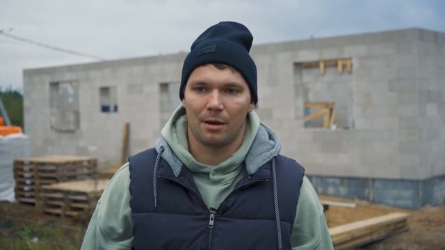 Строительство дома из газобетона! Возводим стены первого этажа. Как правильно заливать армопояс? смотреть онлайн