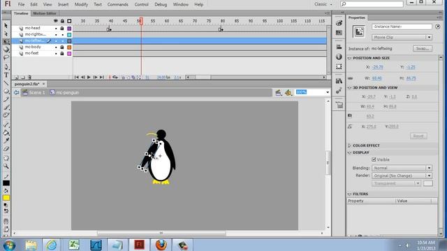 Animate a Cartoon Penguin in Flash CS6 - Beginner смотреть онлайн