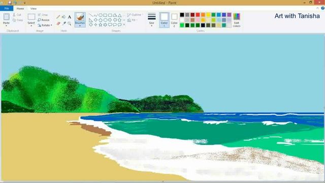Digital Art for Beginners on MS PAINT | Beach Painting смотреть онлайн