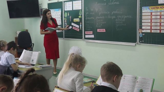 Открытый урок по русскому языку в 3 Б классе. Части речи смотреть онлайн