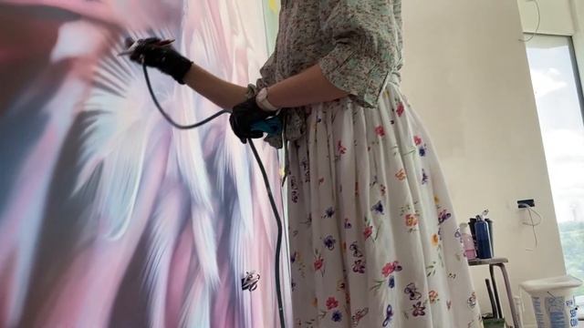 Роспись стен в интерьере «Перья» Аэрография смотреть онлайн