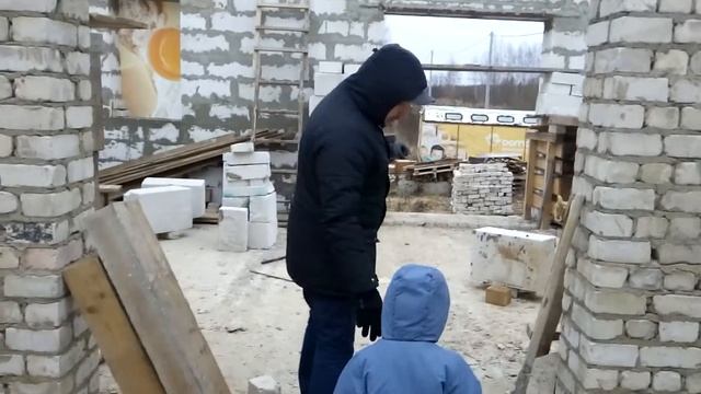 вылазка на стройку, завершение сезона 2014. Газосиликат. смотреть онлайн