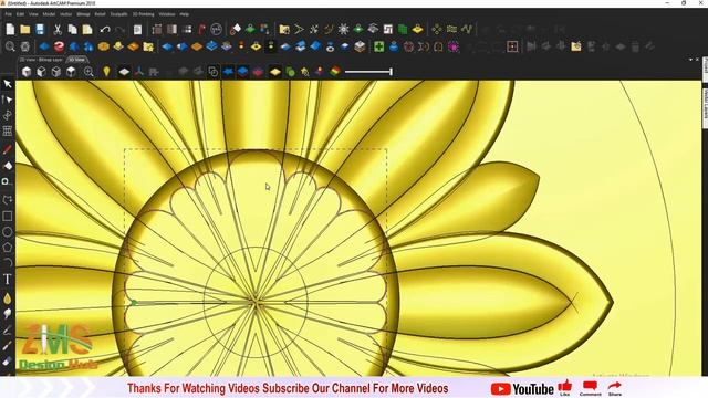 3D Carving Flower Design | CorelDraw & Artcam Part 2 | CNC Design# ZMS DESIGN HUB смотреть онлайн