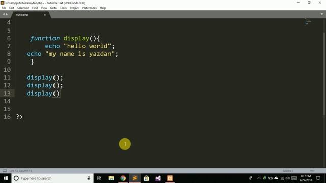 18 - Functions in PHP | PHP and MYSQLI for beginers | Hindi / Urdu | Yazdan Haider смотреть онлайн