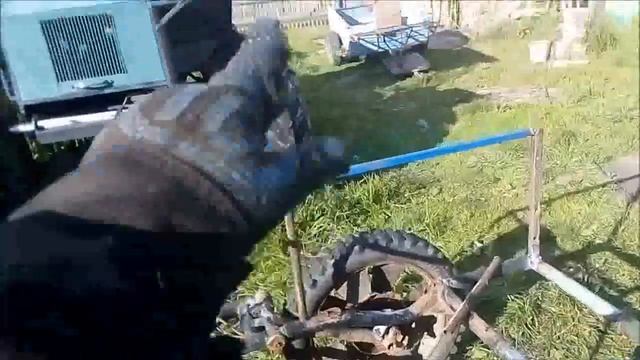 телега для мотоблока из рам бокового прицепа мотоцикла урал,днепр смотреть онлайн