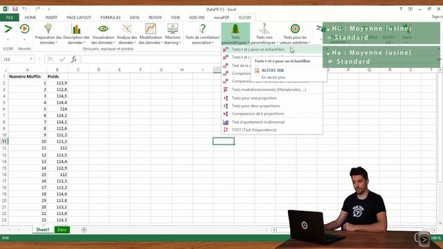 #21 Test t de Student pour un échantillon dans Excel avec XLSTAT смотреть онлайн