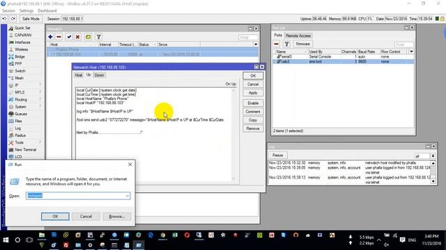 Mikrotik Monitoring Host by Netwatch with SMS alert смотреть онлайн
