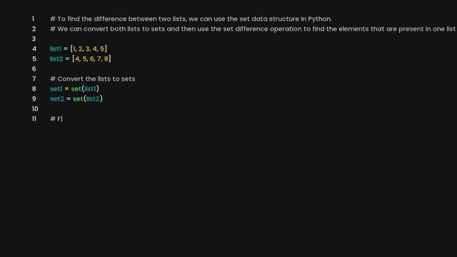 Find the difference between two lists смотреть онлайн