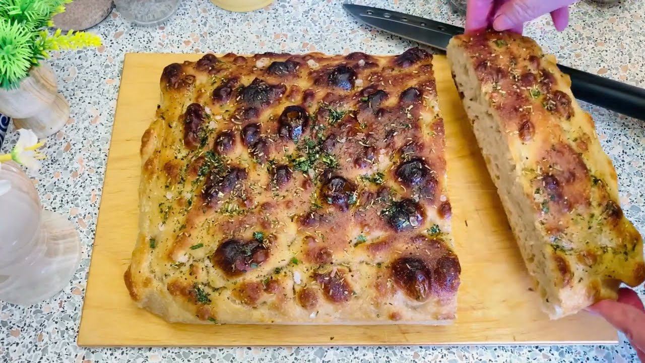 Фокачча на закваске. Тесто 2-х суточной холодной ферментации смотреть онлайн